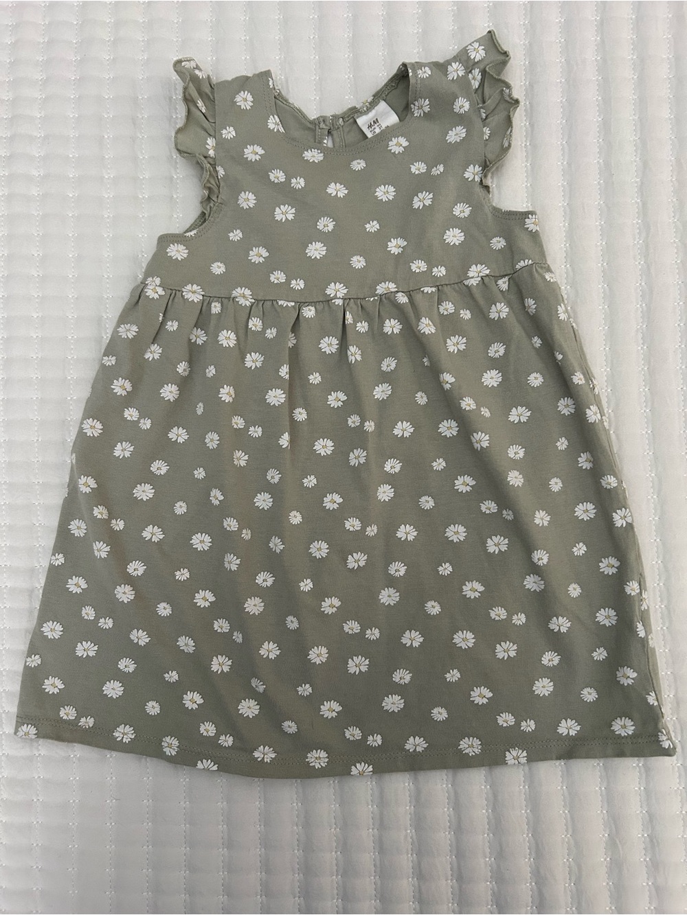 H&M Girls' Olive Green Daisy Print Sundress 2T